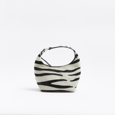 White leather animal print shoulder bag River Island