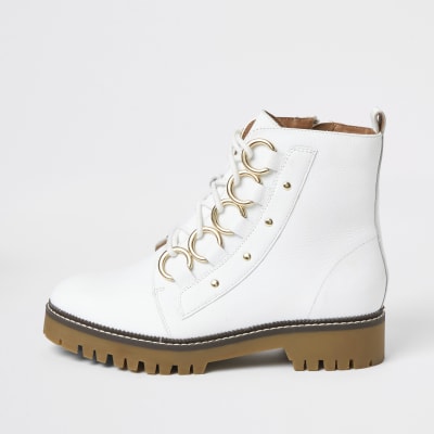 white wide fit boots