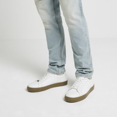 River island mens white trainers store