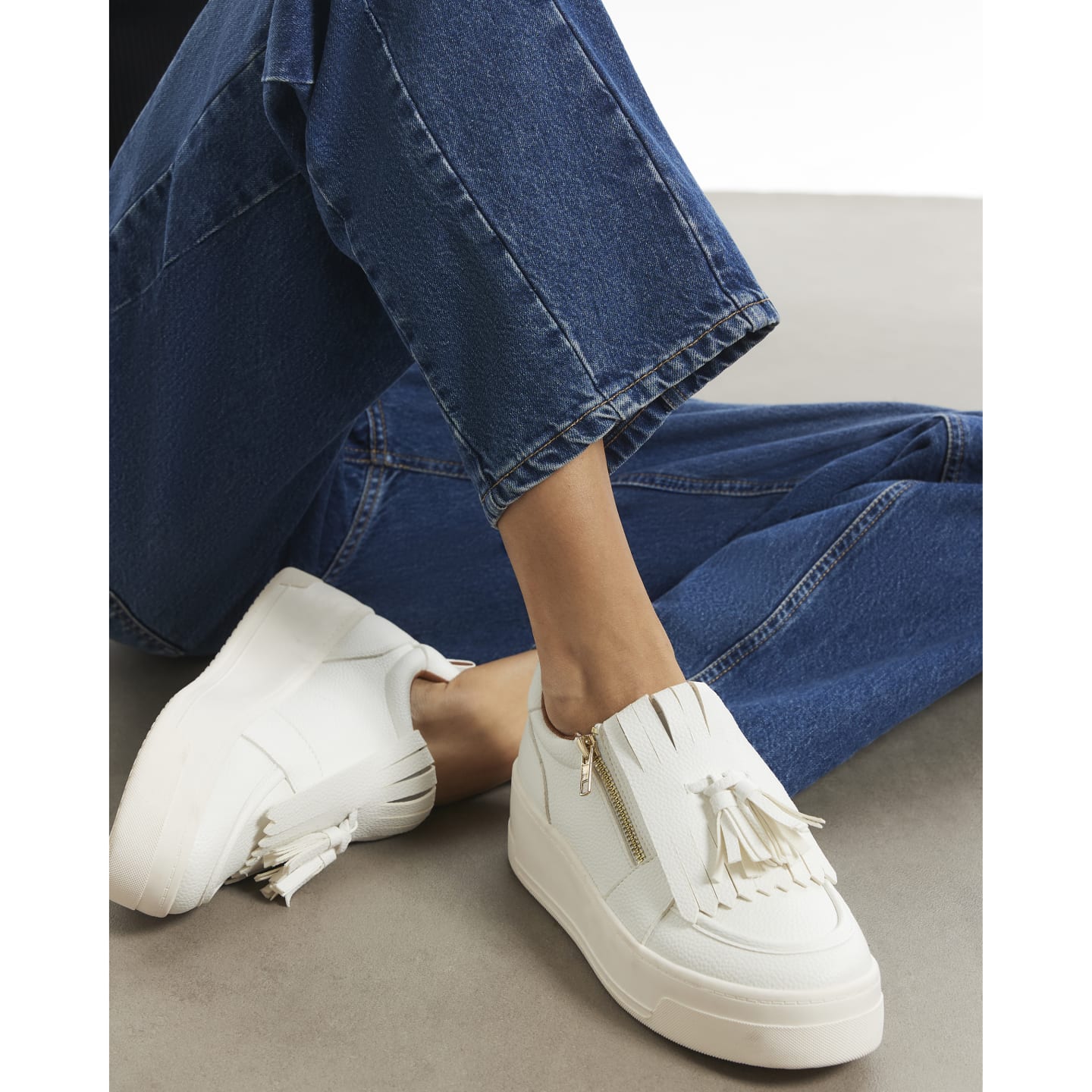 River Island White Loafer Style Trainers — photo 1 of 1