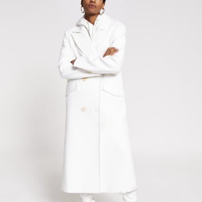 river island white coat