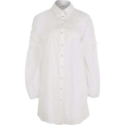 mini shirt dress white
