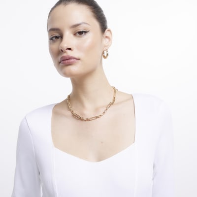 White long sleeve bodysuit River Island