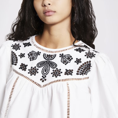 embroidered smock