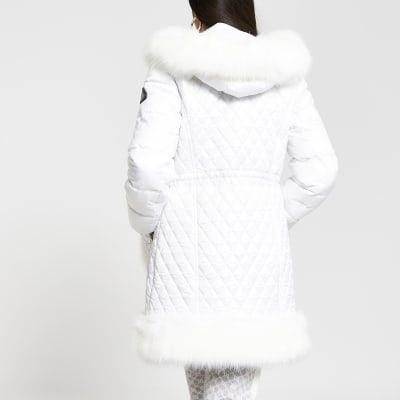 river island white coat