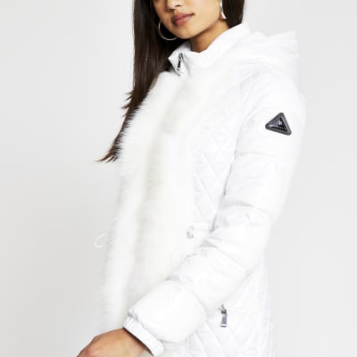 river island white coat