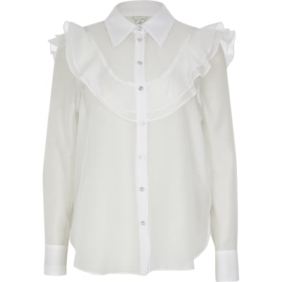 white shirt frill