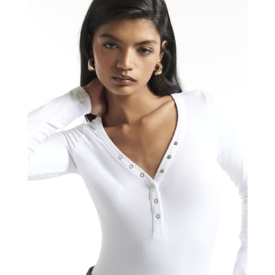 Long Sleeve Henley Bodysuit