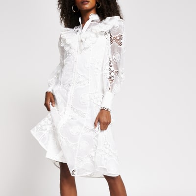 long sleeve midi dress lace