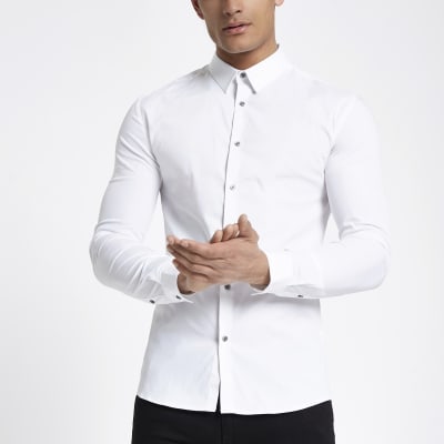 muscle fit formal shirts