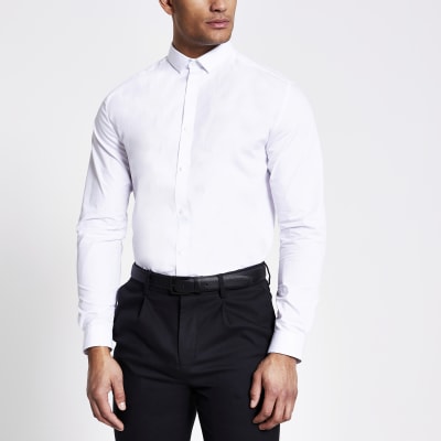 White long sleeve regular fit shirt | River Island