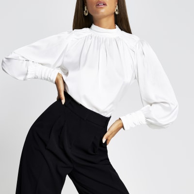 ruched shoulder top