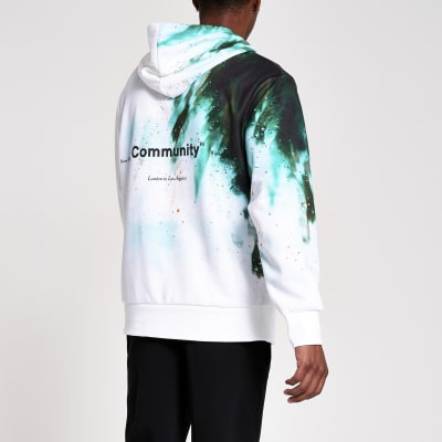 tie dye print hoodie