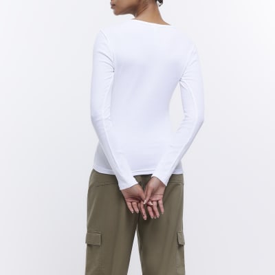 White long sleeve top