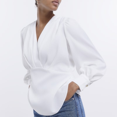 River island ladies white sales blouses