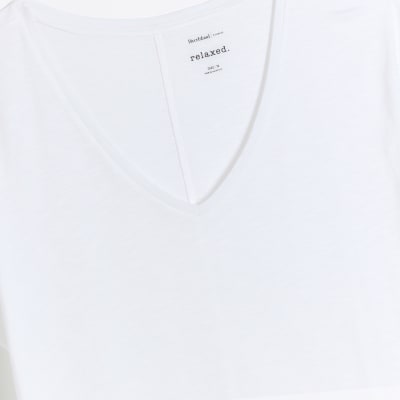White longline plain tshirt River Island