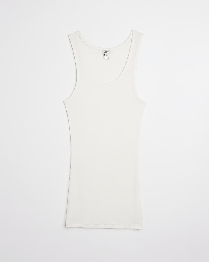 White longline vest top