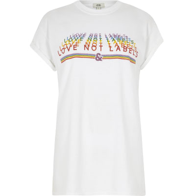 White 'love not labels' Pride T-shirt