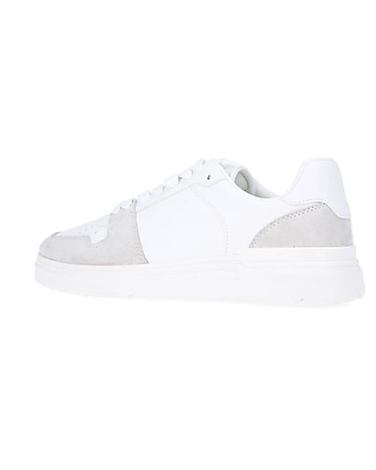 360 degree animation of product White low top trainers frame-5