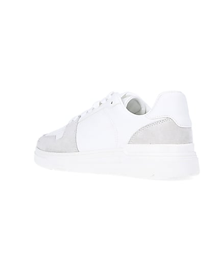 360 degree animation of product White low top trainers frame-6