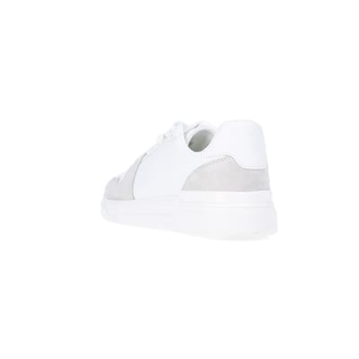 360 degree animation of product White low top trainers frame-7