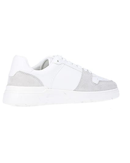 360 degree animation of product White low top trainers frame-13