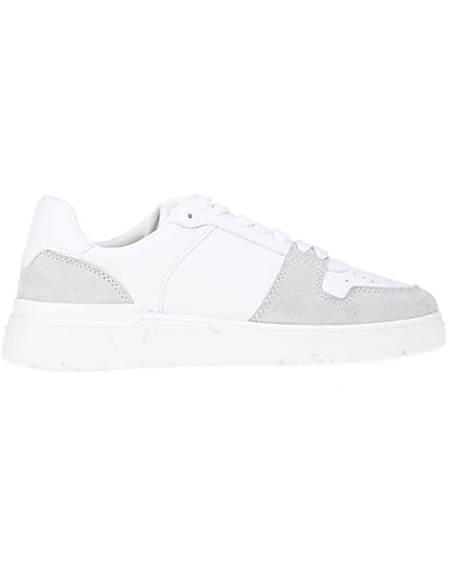 360 degree animation of product White low top trainers frame-14