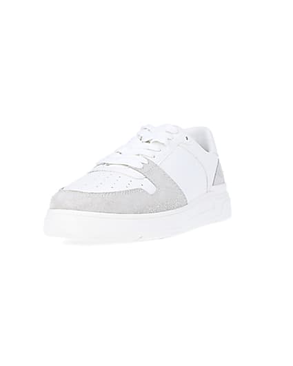 360 degree animation of product White low top trainers frame-23