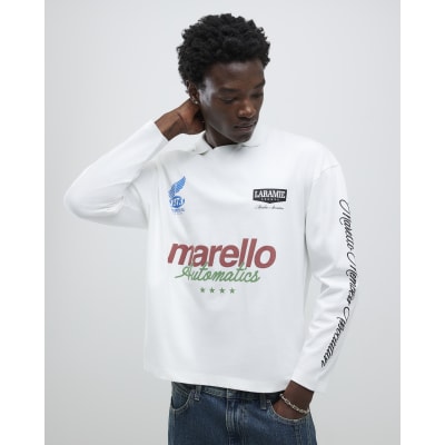White Marello Long Sleeve Football Top
