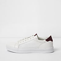 White mesh side panel lace-up trainers