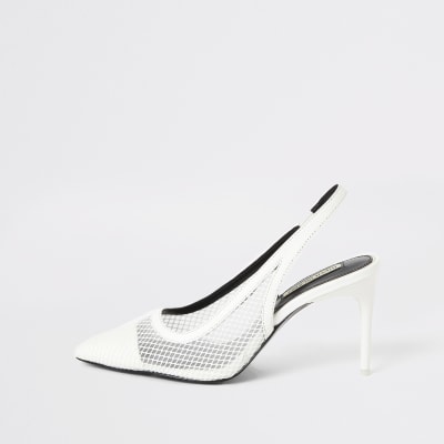 white slingback heel