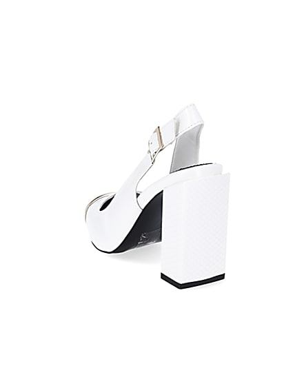 360 degree animation of product White metal toe sling back court heel frame-7