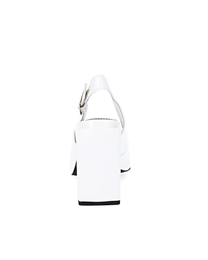 360 degree animation of product White metal toe sling back court heel frame-9