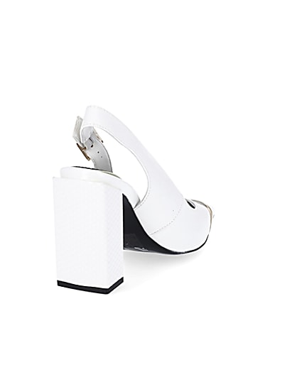 360 degree animation of product White metal toe sling back court heel frame-11