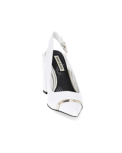 360 degree animation of product White metal toe sling back court heel frame-20
