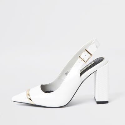 river island white heels