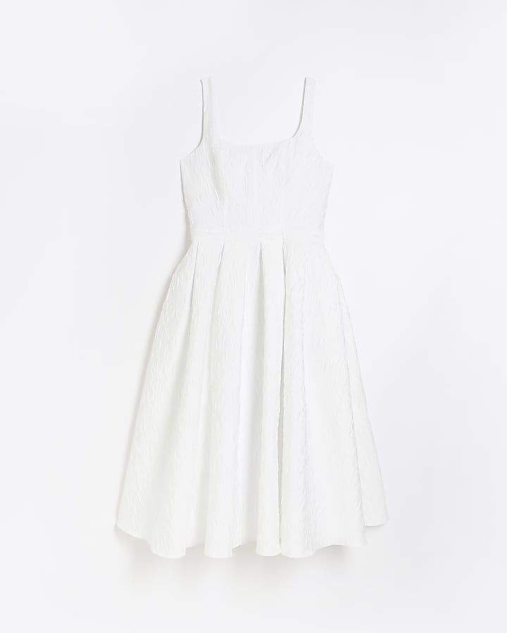 White midi prom dress