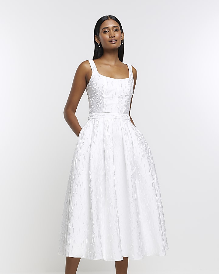 White midi prom dress