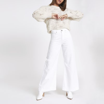 White Mila wide leg jeans