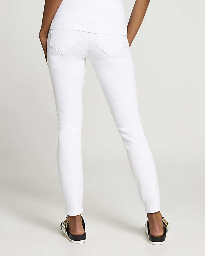 White Molly maternity mid rise skinny jeans
