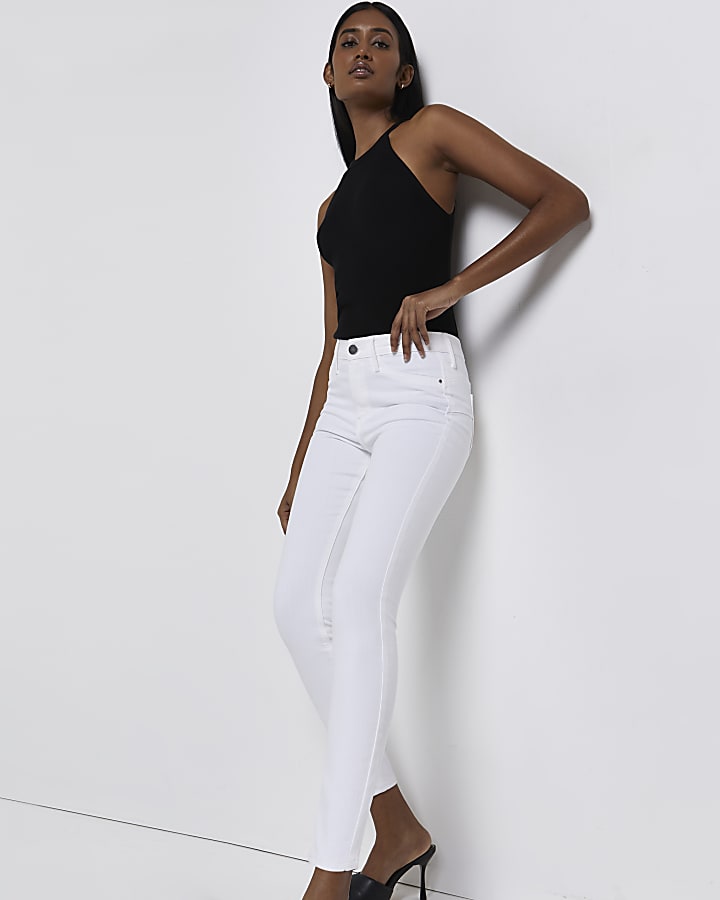 White molly mid rise bum sculpt skinny jeans