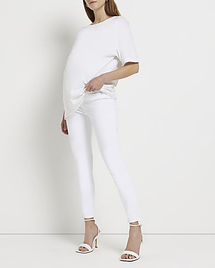White Molly mid rise maternity skinny jeans