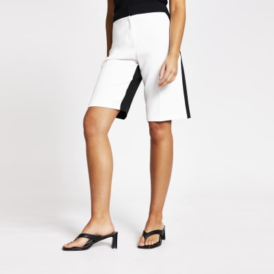 river island white shorts