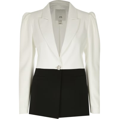 river island white blazer dress