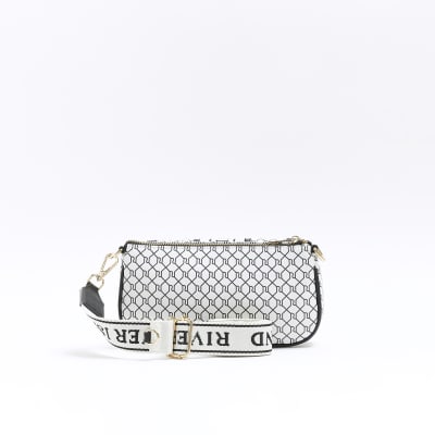 White monogram cross body bag