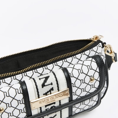 White monogram cross body bag