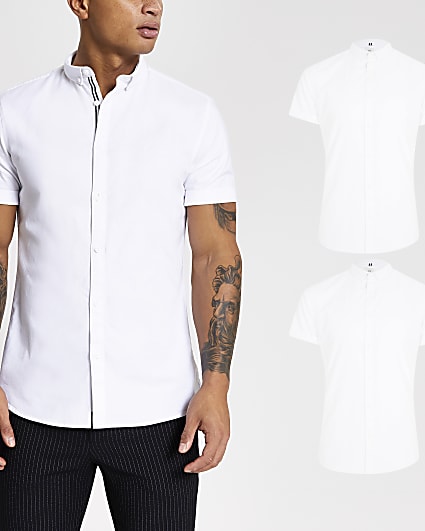 White multipack Maison Riviera Oxford shirts