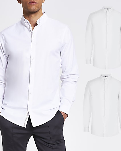 White multipack Maison Riviera slim shirts