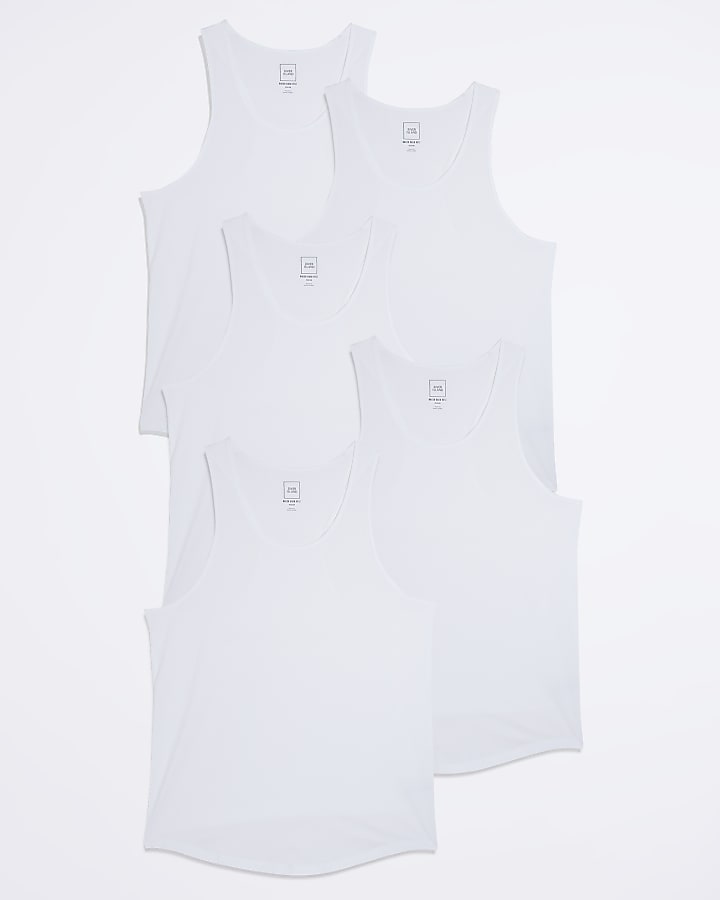 White multipack muscle racer vests