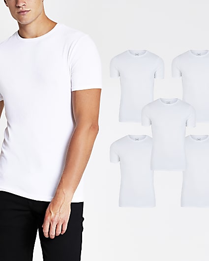 White multipack muscle t-shirts